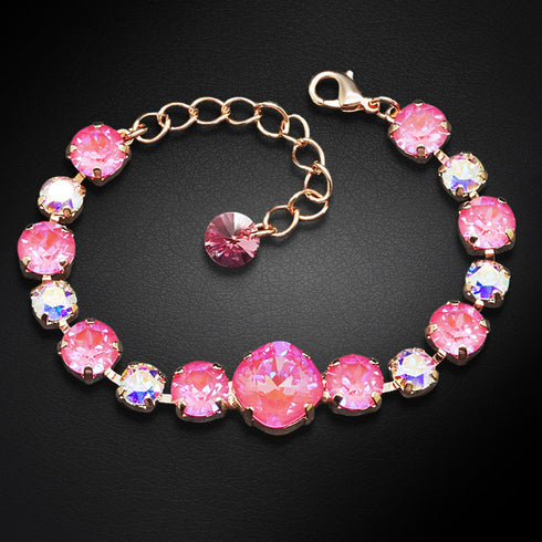 Браслет "Apžilbinošs Mirdzums II (Lotus Pink DeLite)" с кристаллами Swarovski™